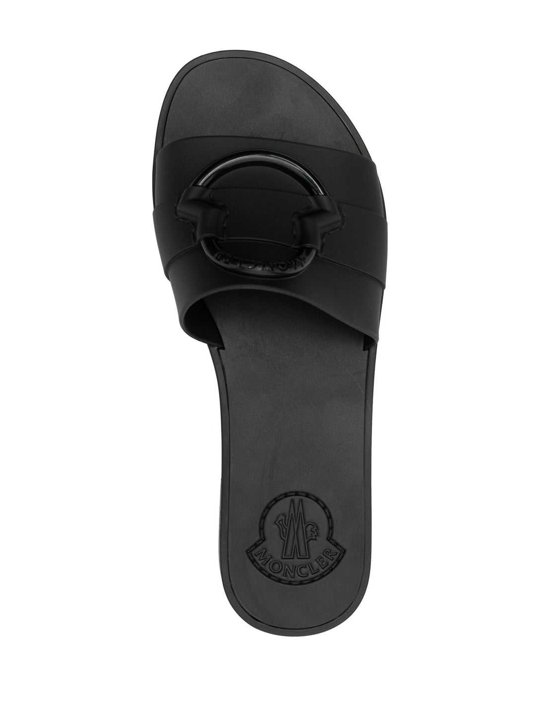 MONCLER WOMEN Logo Rubber Mon Sliders Black