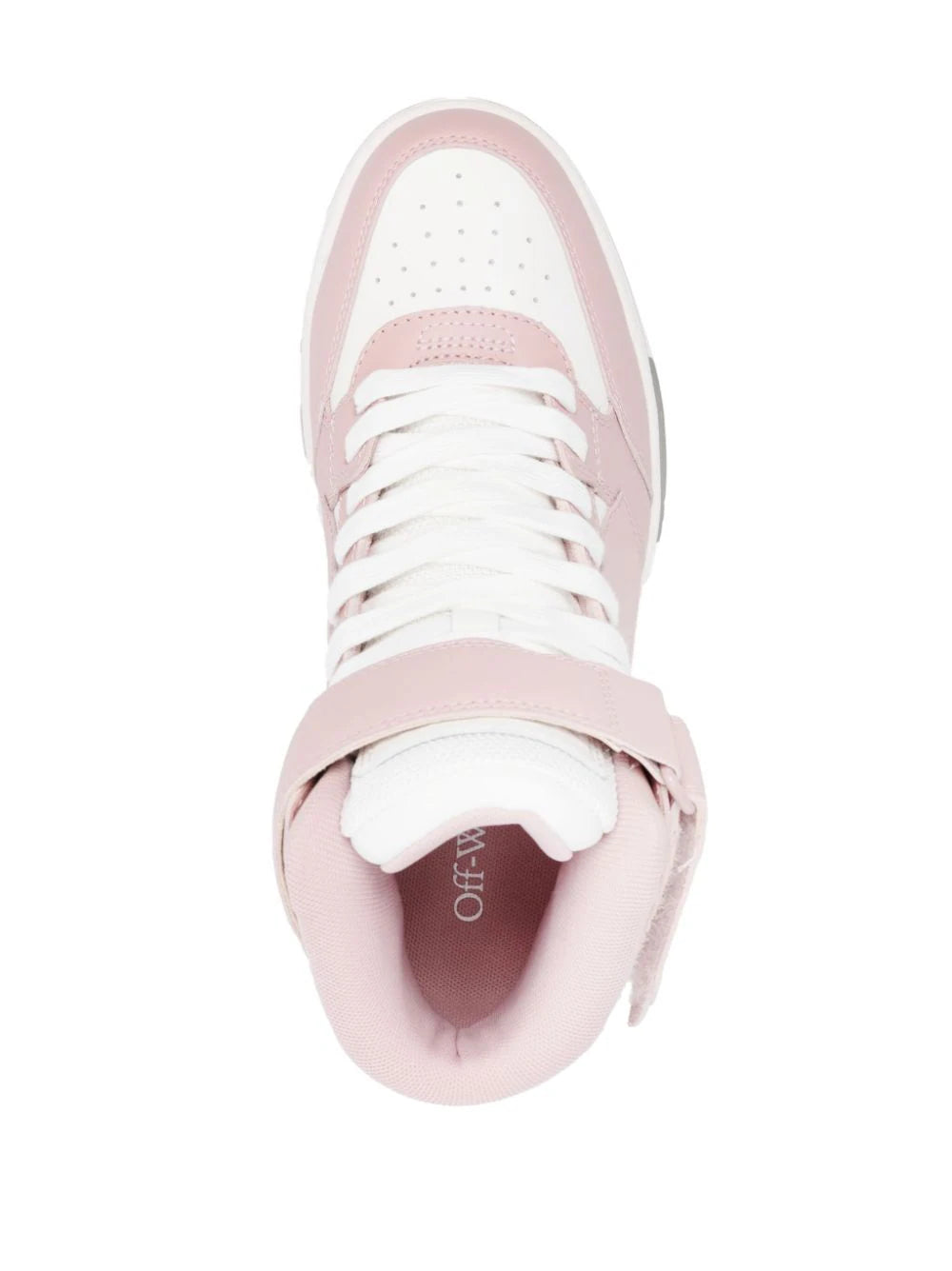 OFF-WHITE WOMEN Out Of Office Mid Top Leather Sneakers Pink/White - MAISONDEFASHION.COM