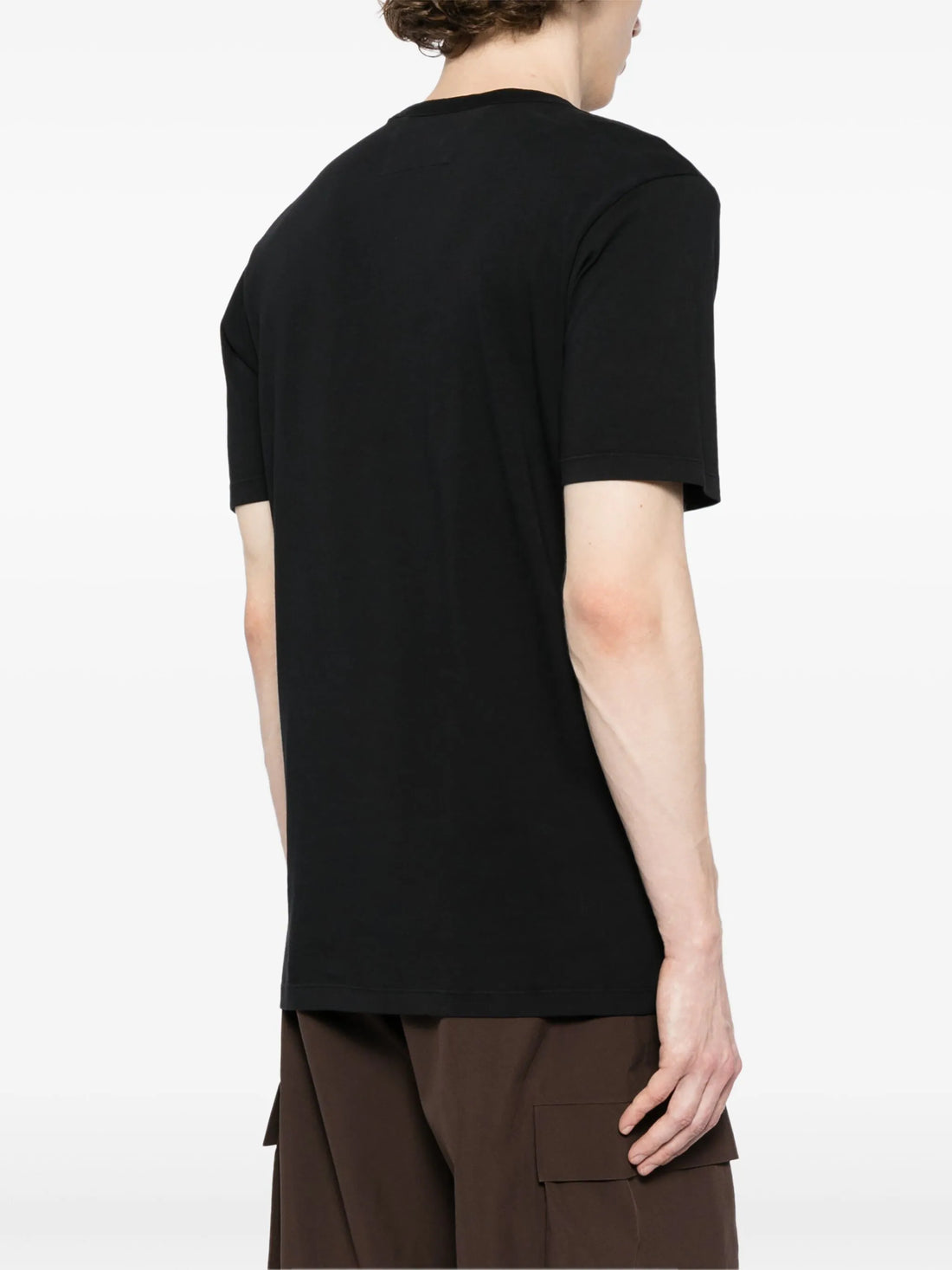 C.P. COMPANY Logo Graphic Print Pocket Cotton T-Shirt Black - MAISONDEFASHION.COM