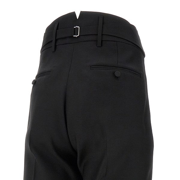DSQUARED2 Tuxedo One Satin Pleated Pants Black - MAISONDEFASHION.COM