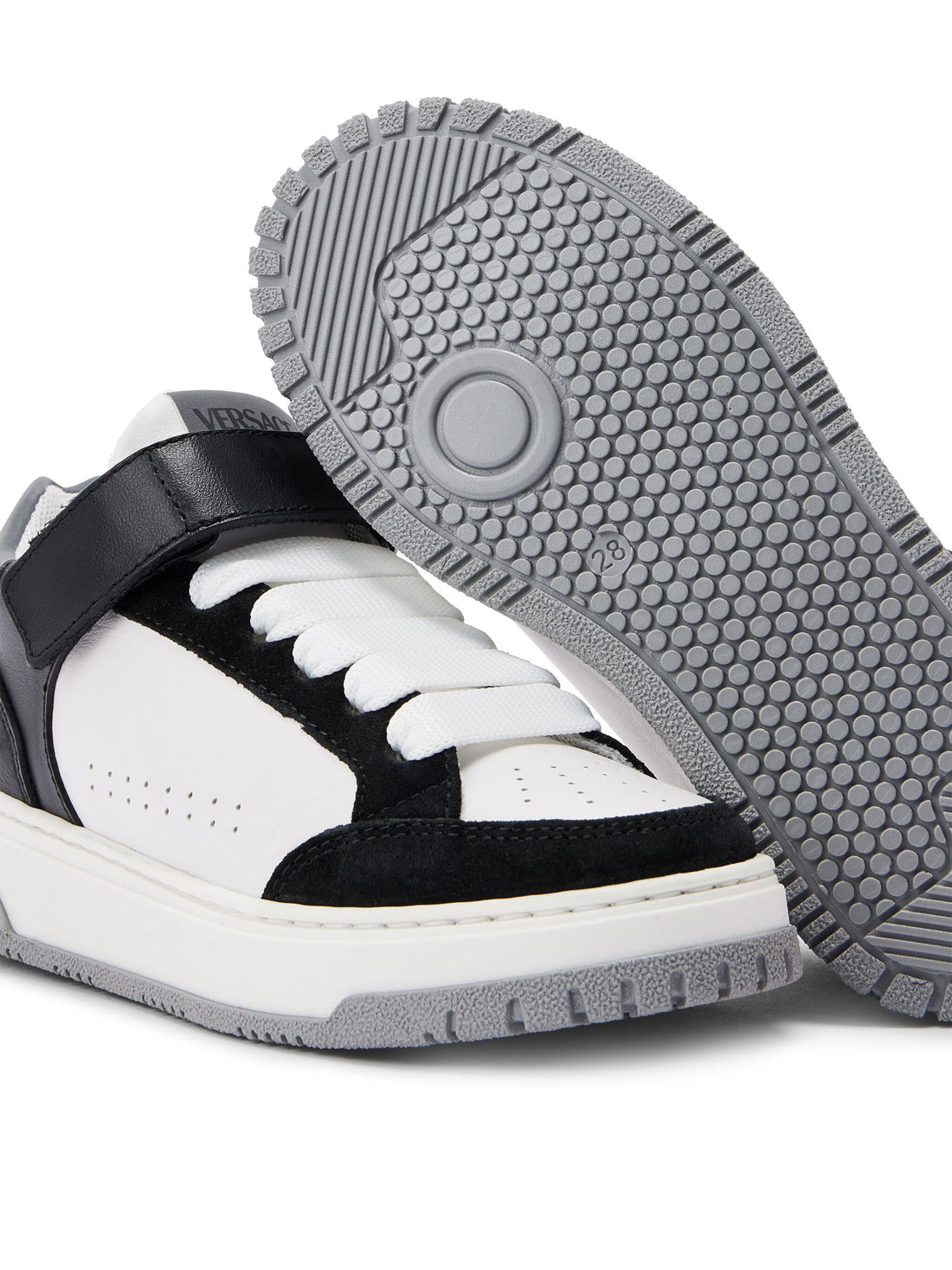 VERSACE KIDS Boys Logo Panelled Sneaker Black/White