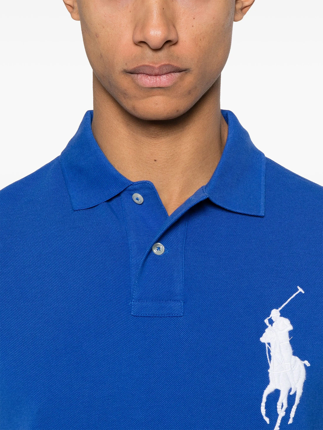 RALPH LAUREN Polo Pony Large Logo Embroidered Polo Shirt Blue