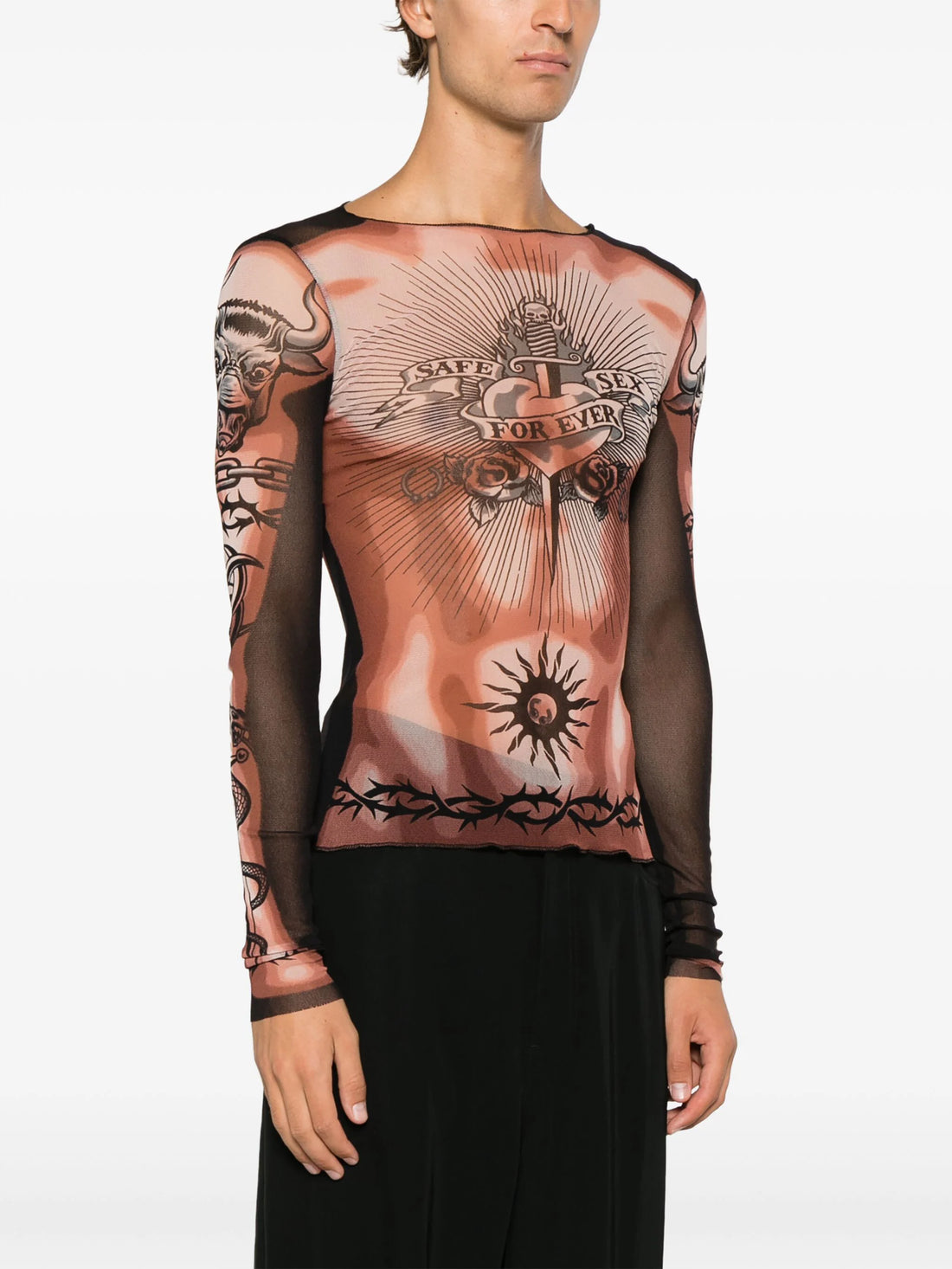 JEAN PAUL GAULTIER UNISEX Graphic Printed Long Sleeves Top JEAN PAUL GAULTIER UNISEX Graphic Printed Long Sleeves Top