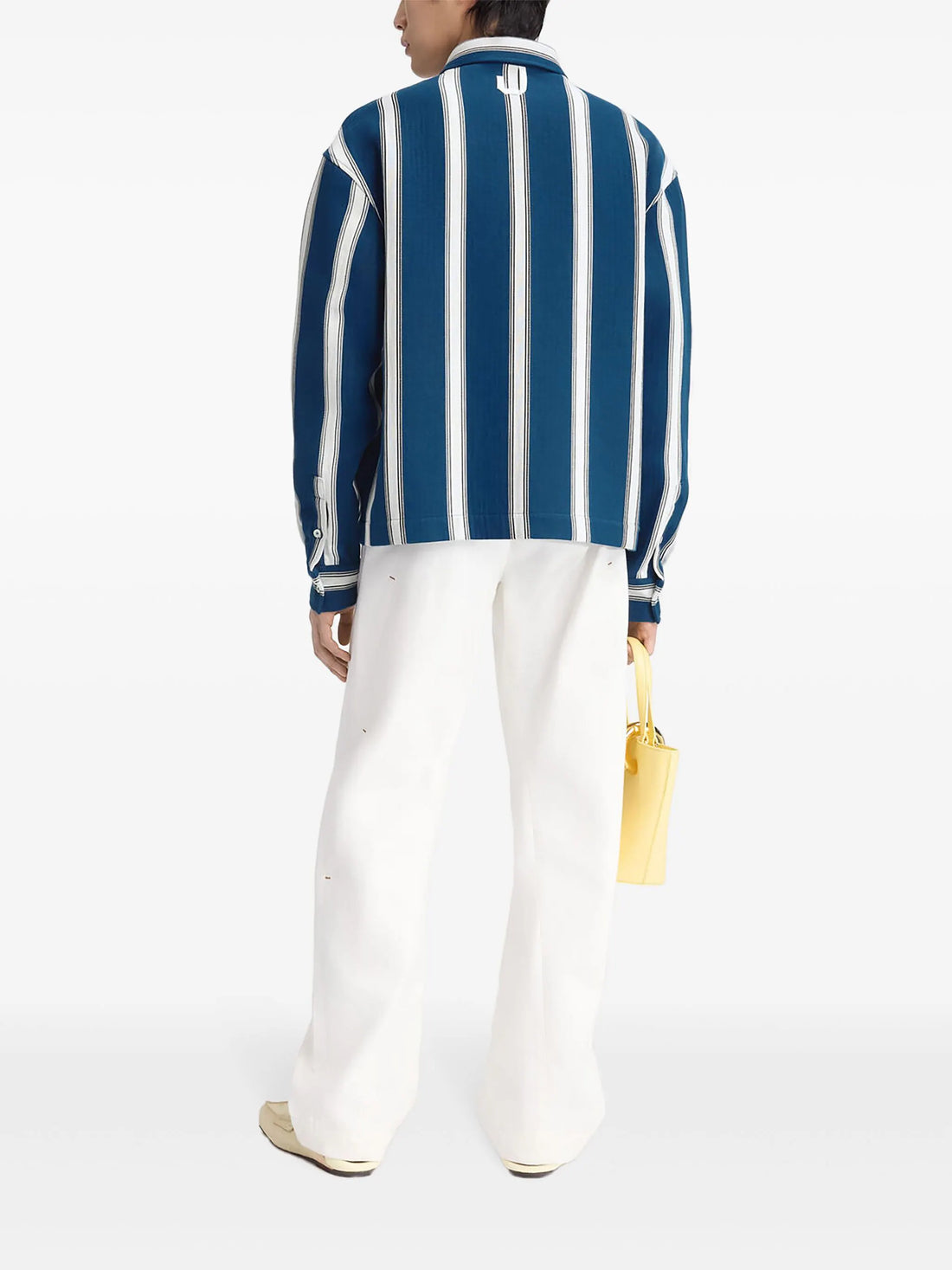 JACQUEMUS La Chemise Papier Logo Stripes Shirt Blue/White