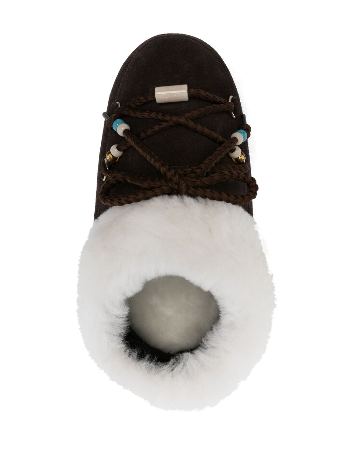 MOON BOOT UNISEX Suede Beads Mules Brown