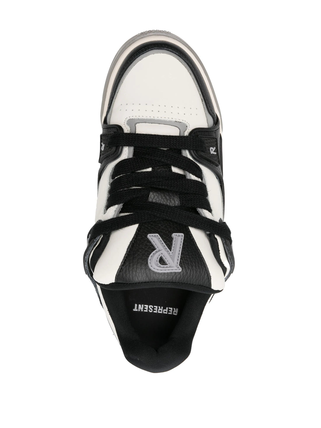 REPRESENT Studio Low-Top Leather Sneakers Black/Vintage White