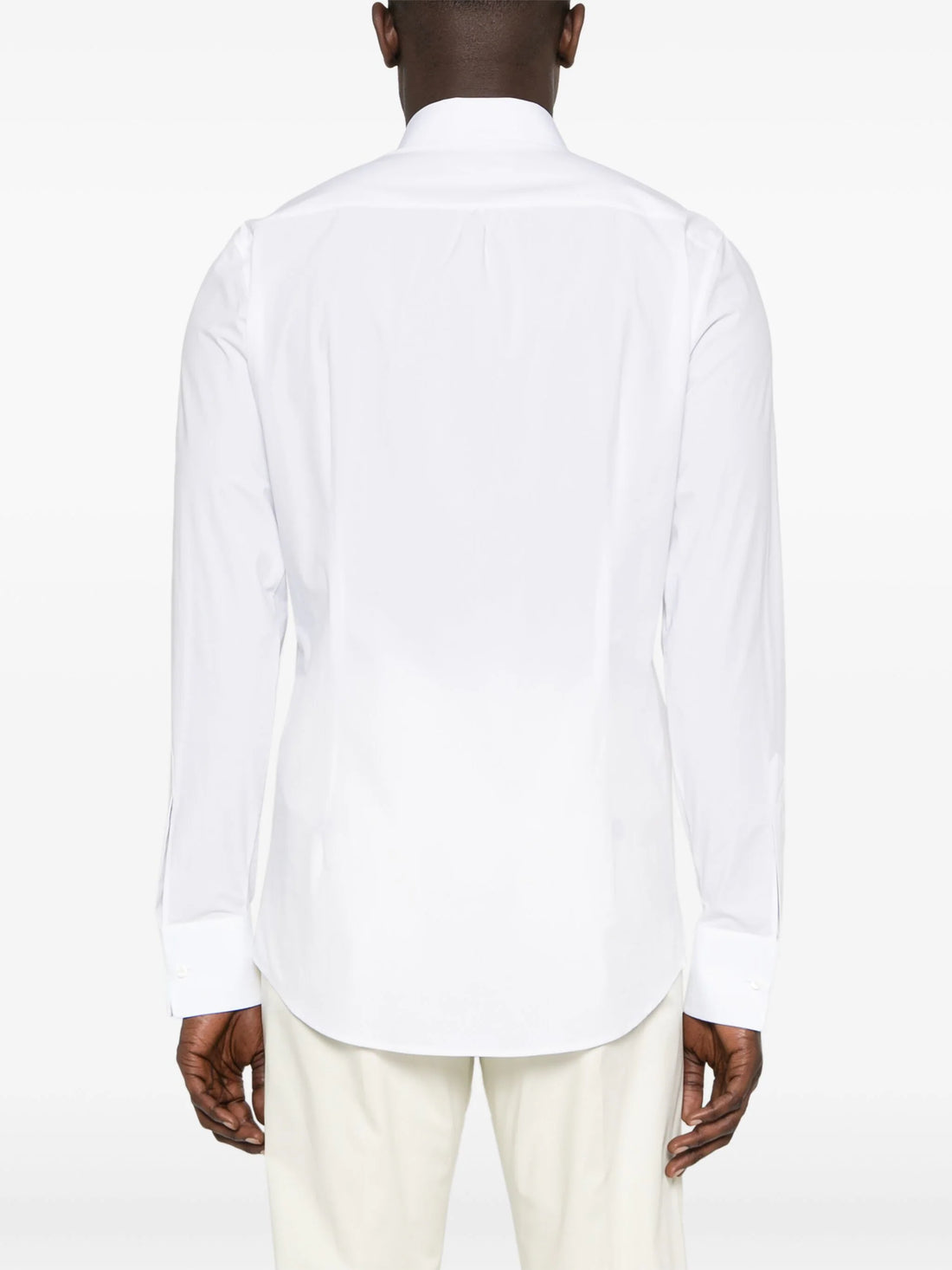 DSQUARED2 Long Sleeve Stretch Cotton Shirt White - MAISONDEFASHION.COM
