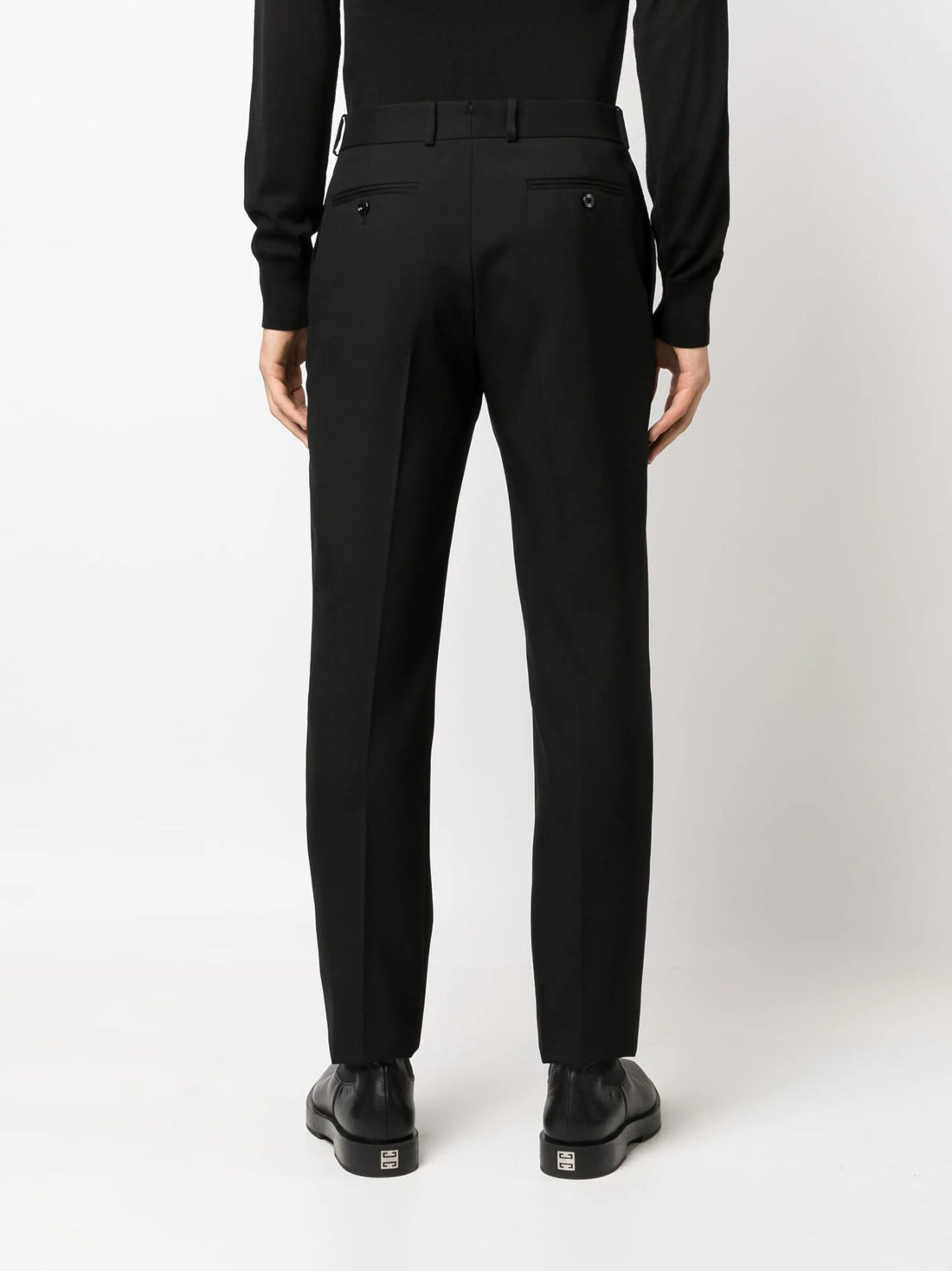 ALEXANDER MCQUEEN Mid-Rise Wool Tailored Trousers Black - MAISONDEFASHION.COM