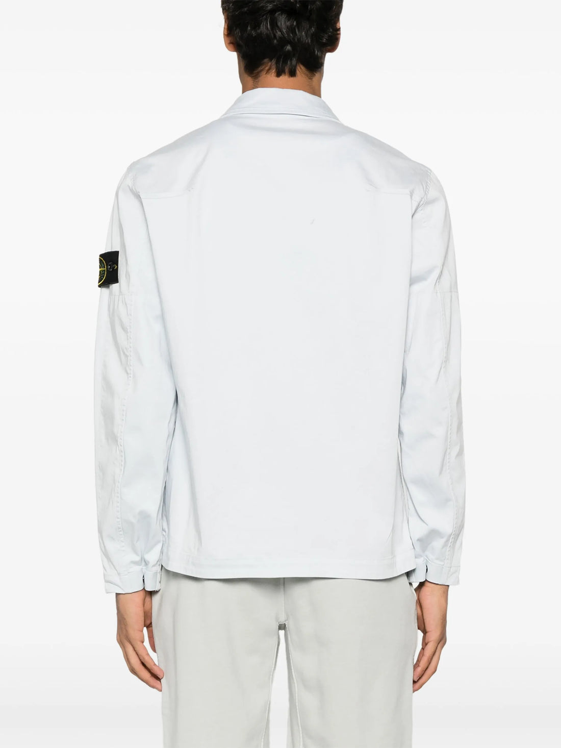 STONE ISLAND Compass-Badge Zipped Overshirt Light Blue