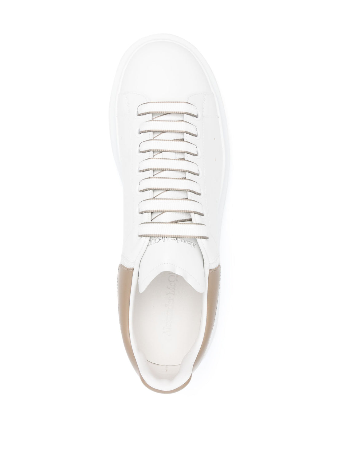 ALEXANDER MCQUEEN Oversized Sole Contrast Trim Sneakers White/Beige