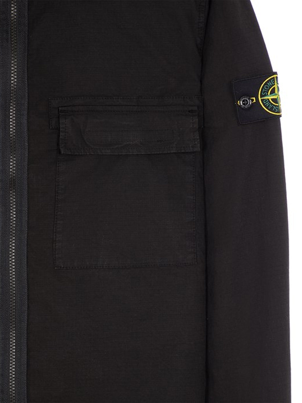 STONE ISLAND Double Pocket Regular Fit Overshirt Black - MAISONDEFASHION.COM