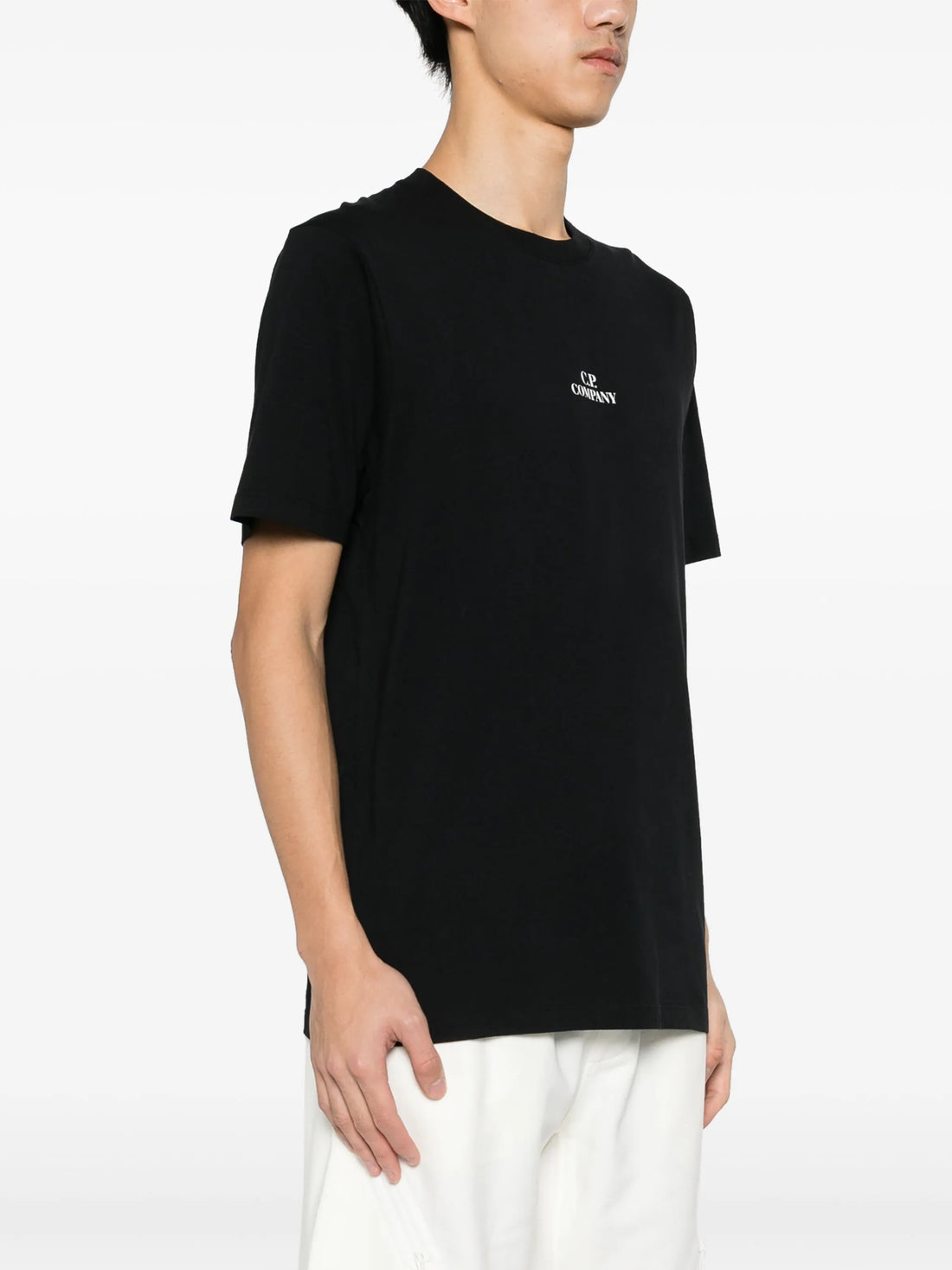 C.P. COMPANY Logo Graphic Print Cotton T-Shirt Black - MAISONDEFASHION.COM