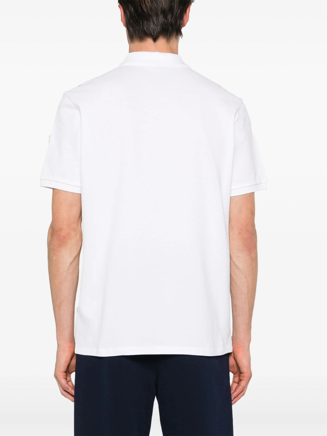 MONCLER Multi Stripe Logo Polo Shirt White - MAISONDEFASHION.COM