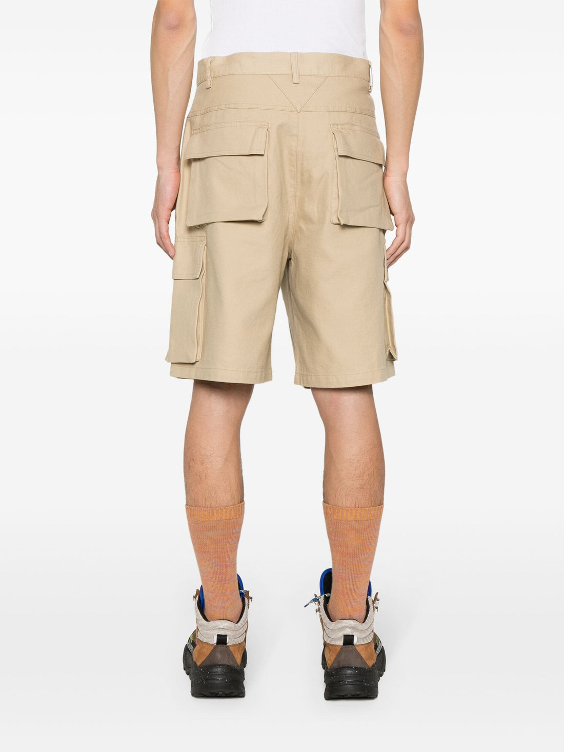 REPRESENT Logo-Plaque Baggy Cotton Cargo Shorts Sandstone