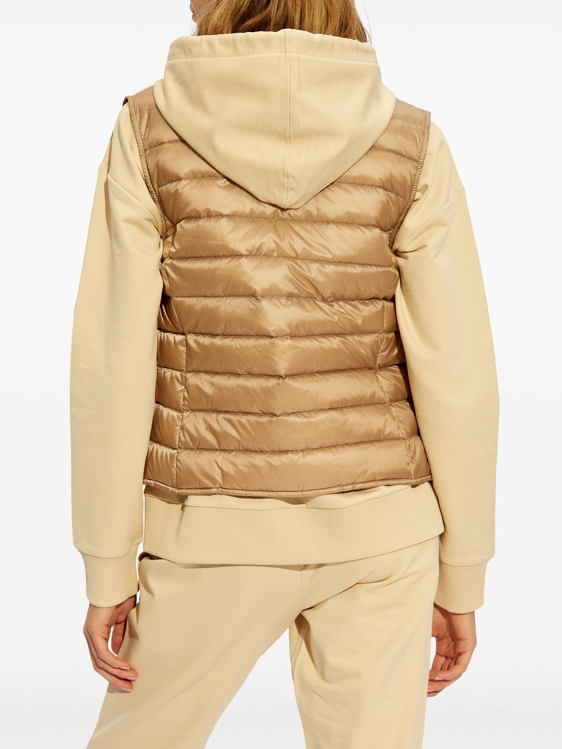 MONCLER WOMEN Liane Logo Patch Down Gilet Beige