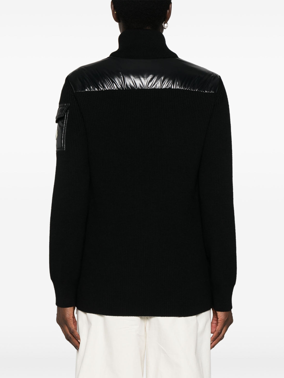 MONCLER WOMEN Knitted Panelled Puffer Jacket Black