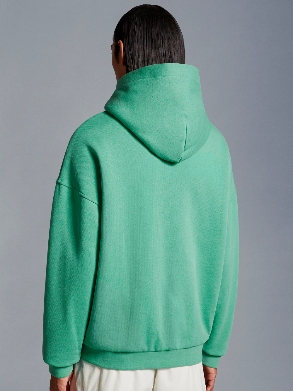 MONCLER GENIUS X PHARRELL WILLIAMS MEN Logo Cotton Reversible Hooded Sweatshirt Green White - MAISONDEFASHION.COM