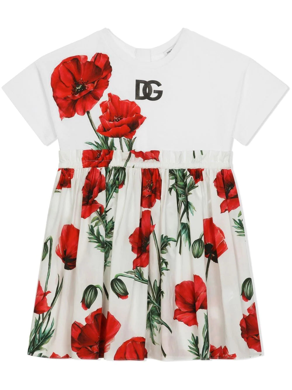 DOLCE & GABBANA KIDS Floral-print Dress White/Multicolour - MAISONDEFASHION.COM