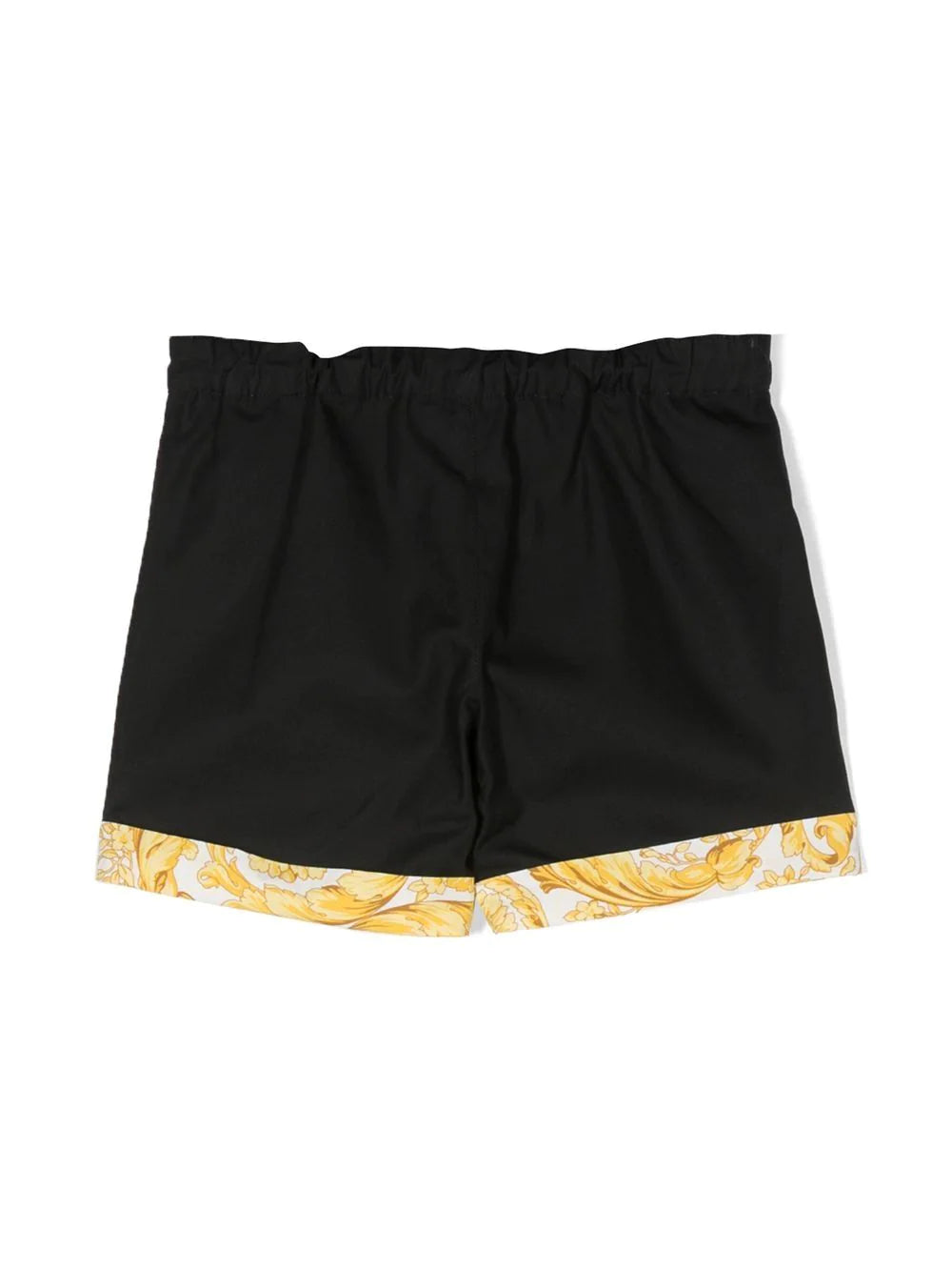 VERSACE BABY Barocco-print Cotton Shorts Black - MAISONDEFASHION.COM