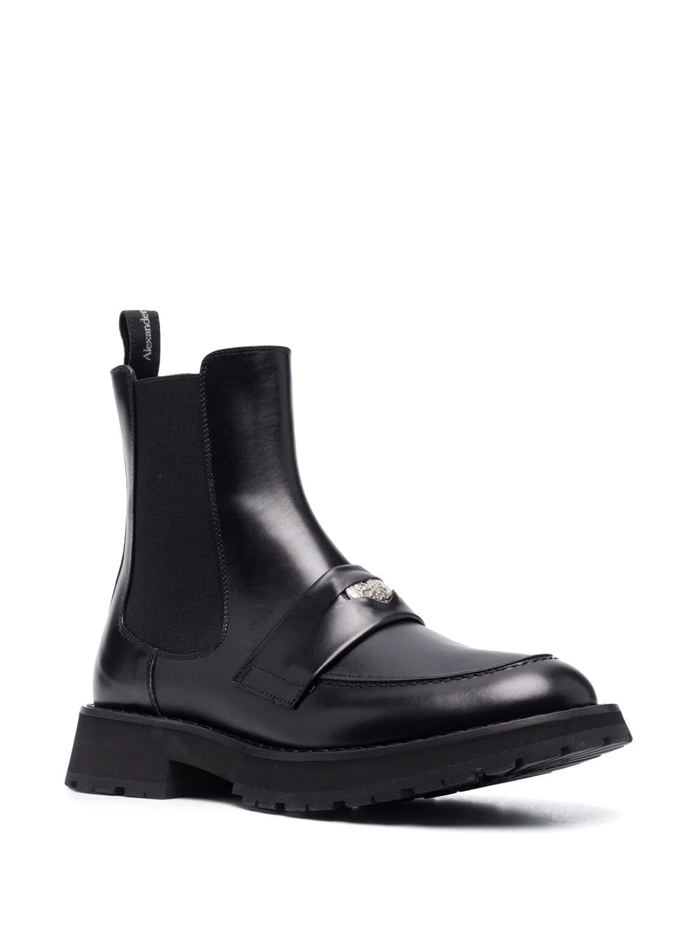 ALEXANDER MCQUEEN Calf Leather Chelsea Boots Black - MAISONDEFASHION.COM