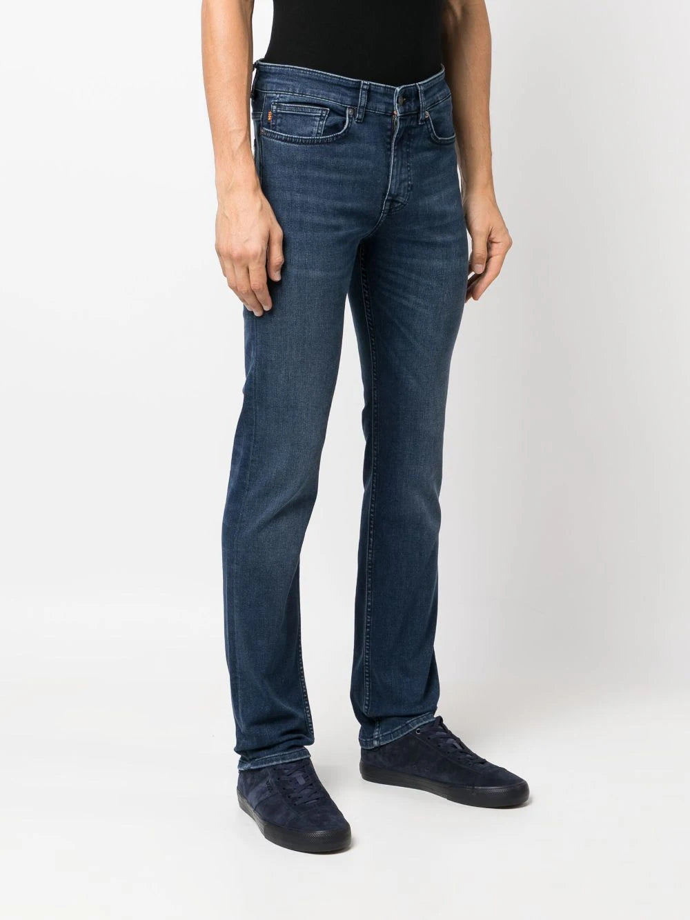BOSS MEN Skinny Mid-waist Jeans Navy - MAISONDEFASHION.COM