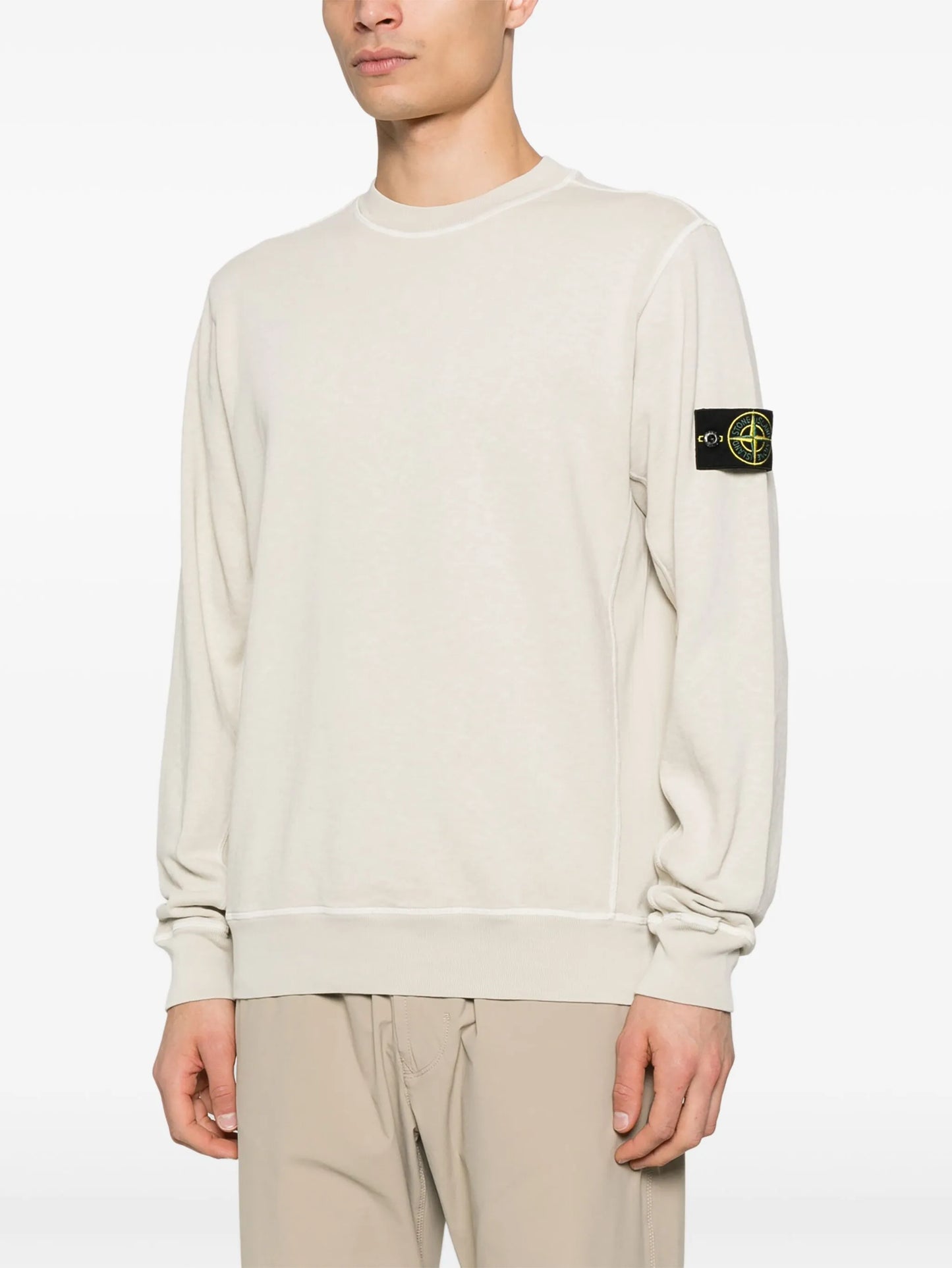 スウェット・トレーナー STONE Malfile Fleece Sweatshirt Sand STONE ISLAND Malfilé Fleece Sweatshirt Sand