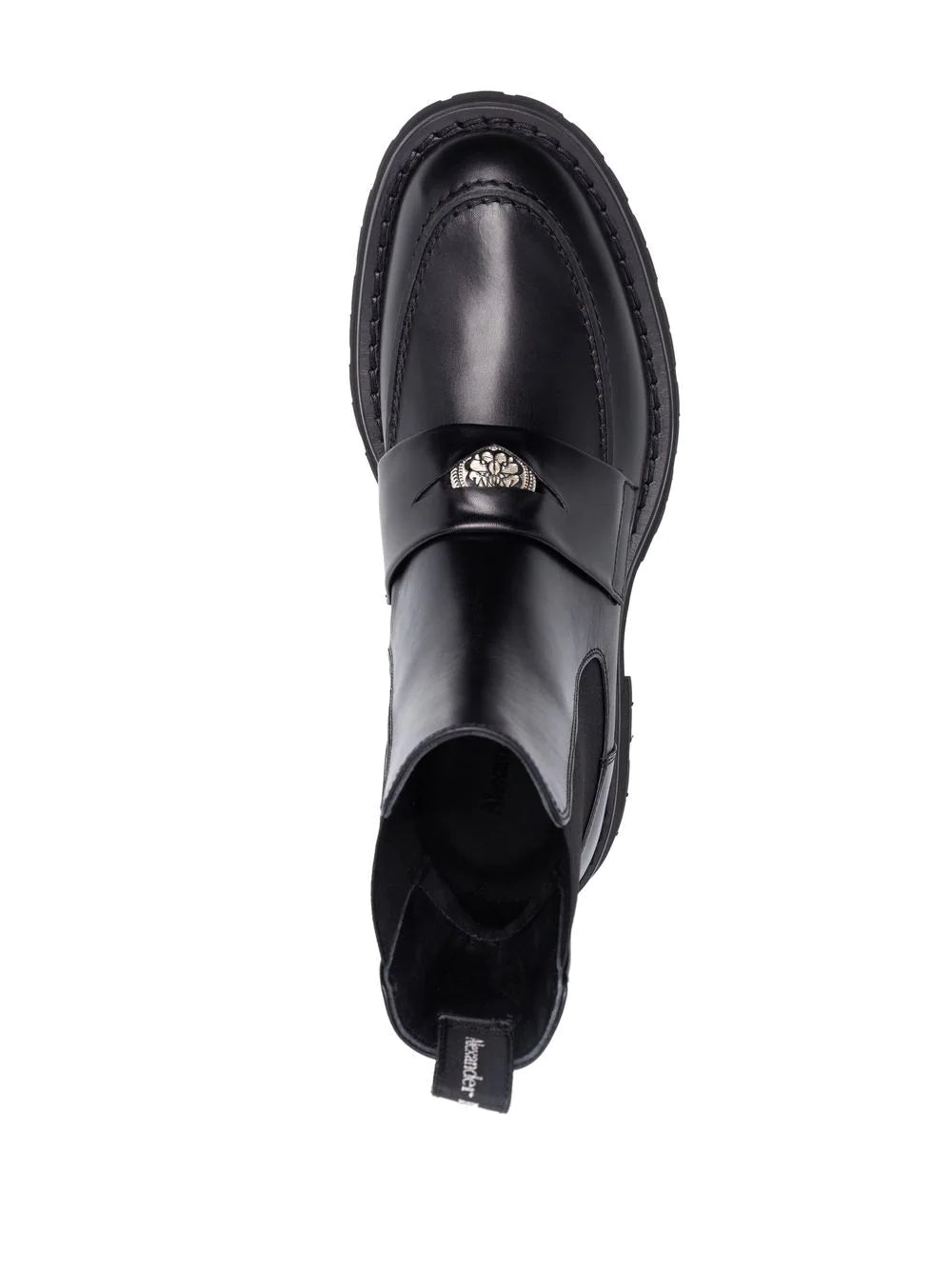 ALEXANDER MCQUEEN Calf Leather Chelsea Boots Black - MAISONDEFASHION.COM