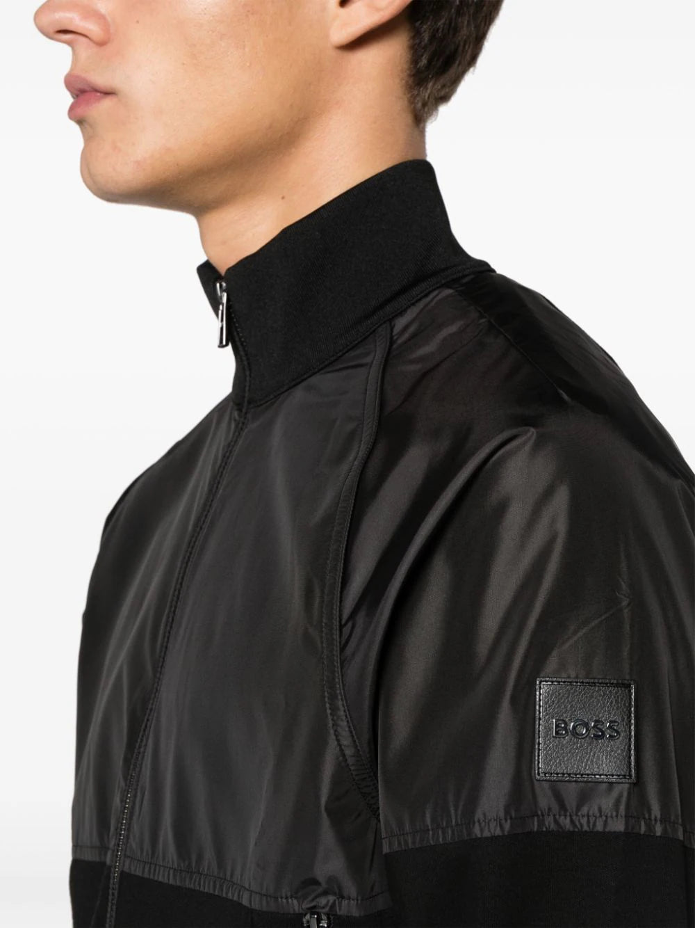 BOSS MEN Relaxed-fit Full Zip Sweatshirt Black - MAISONDEFASHION.COM