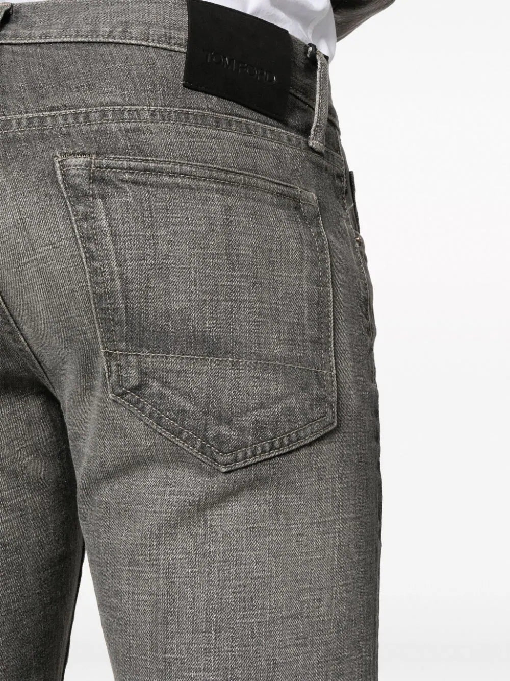 TOM FORD MEN Washed Slim Fit Denim Jeans Grey - MAISONDEFASHION.COM
