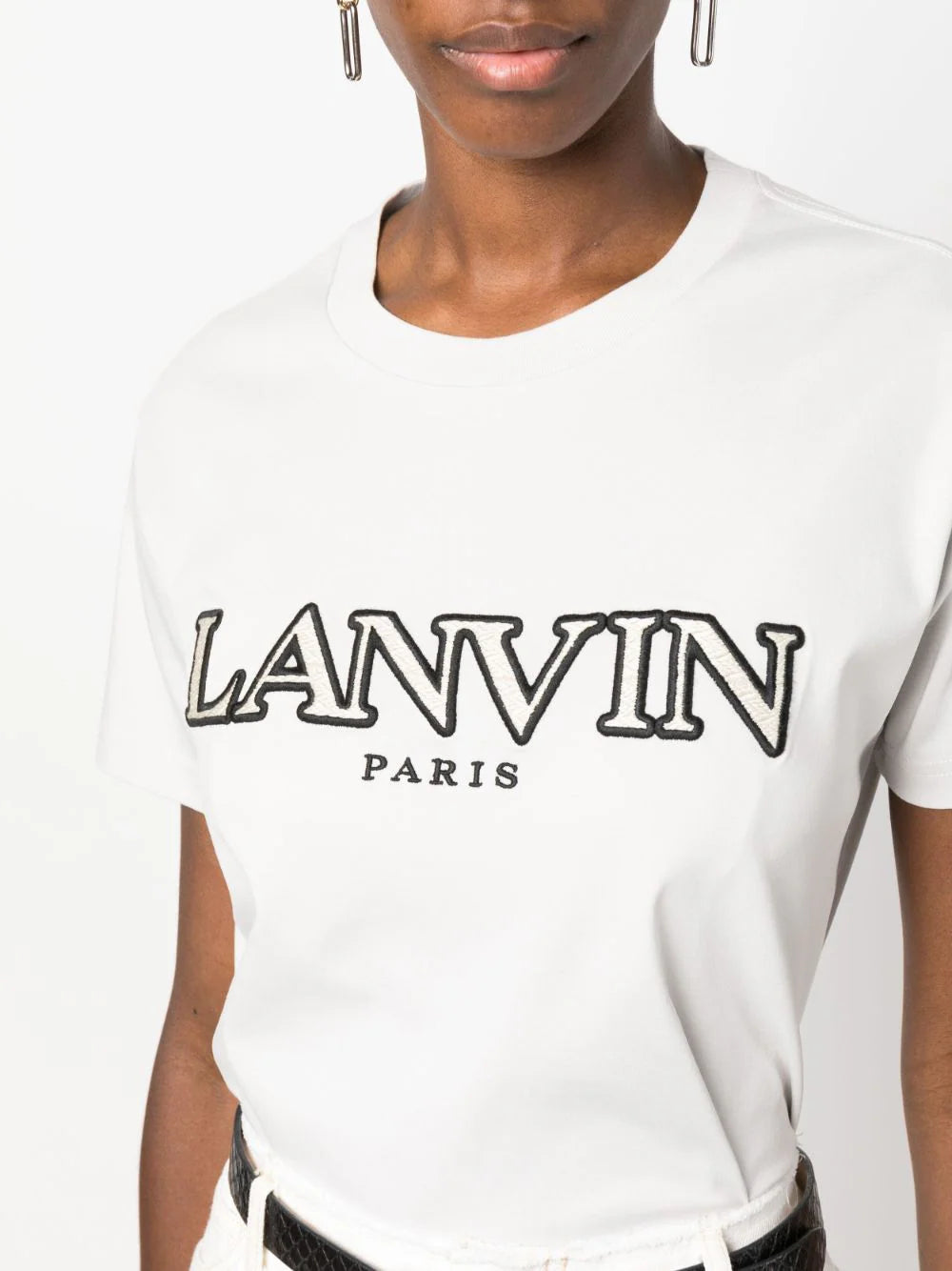 LANVIN WOMEN Curb Regular Fit T-Shirt Mastic - MAISONDEFASHION.COM
