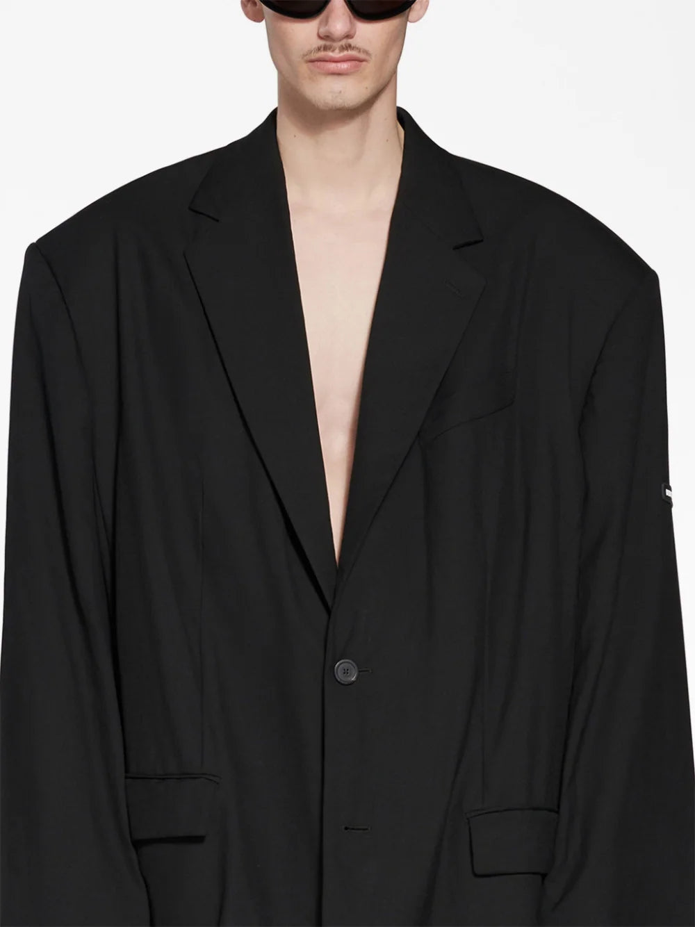 BALENCIAGA Skater Tailored Jacket Black Fluid Barathea BALENCIAGA Skater Tailored Jacket Black Fluid Barathea