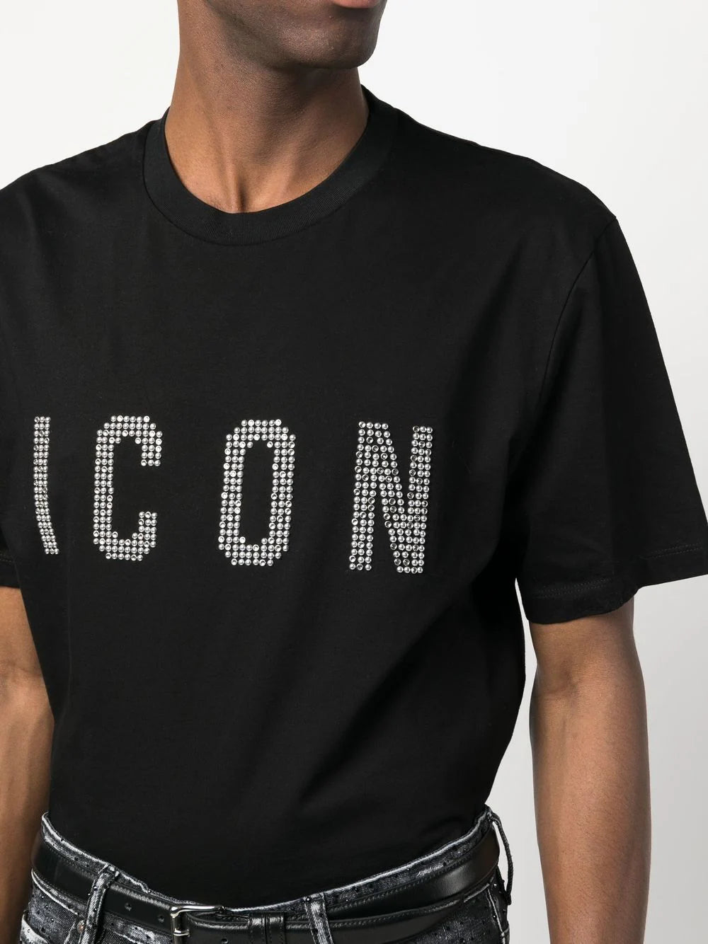 DSQUARED2 Studded Icon T-Shirt Black - MAISONDEFASHION.COM