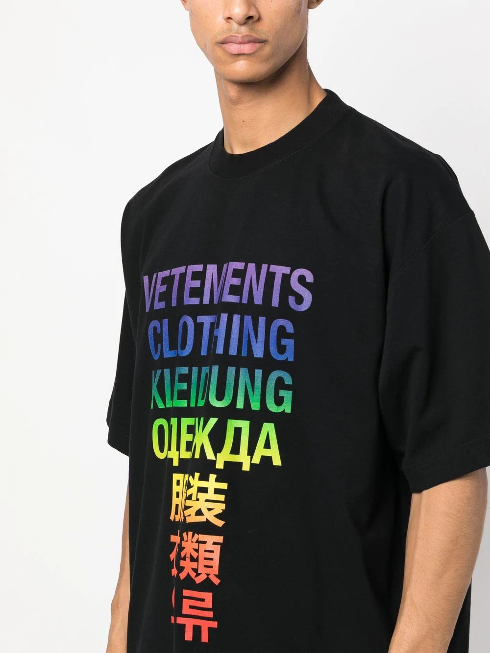 【国内即発】VETEMENTS TRANSLATION T-shirt VETEMENTS Translation T-Shirt Black/Rainbow