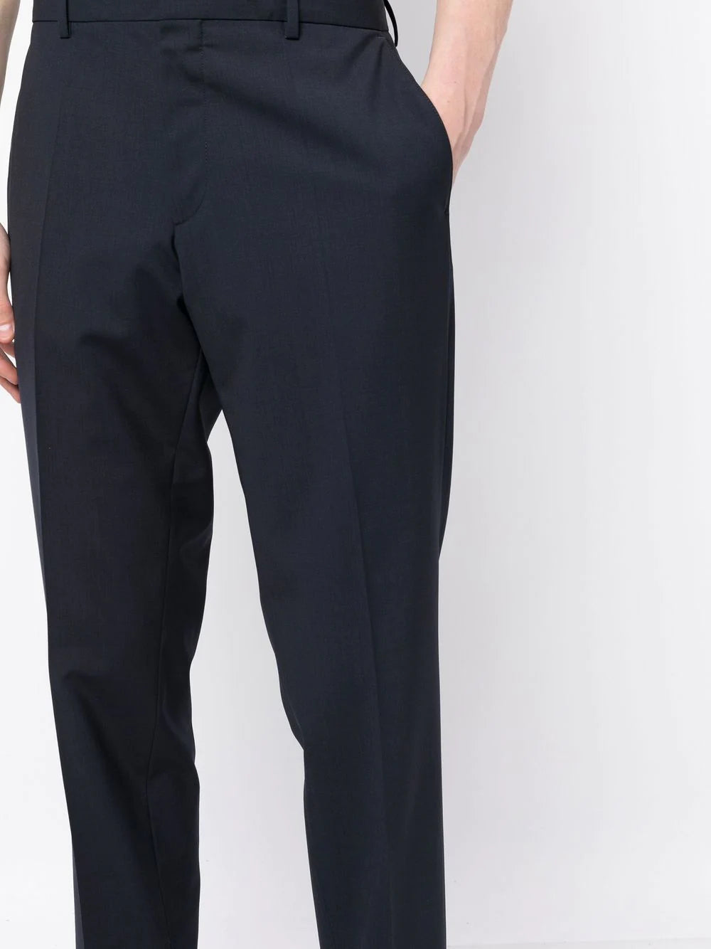 BOSS Slim-fit Trousers Open Blue - MAISONDEFASHION.COM