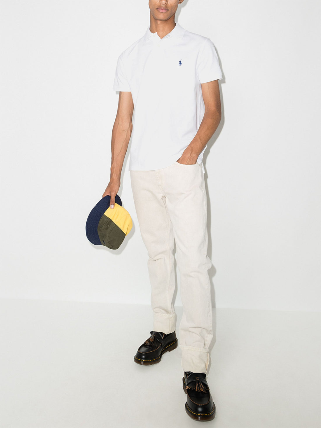 RALPH LAUREN The Iconic Mesh Logo Polo Shirt White - MAISONDEFASHION.COM