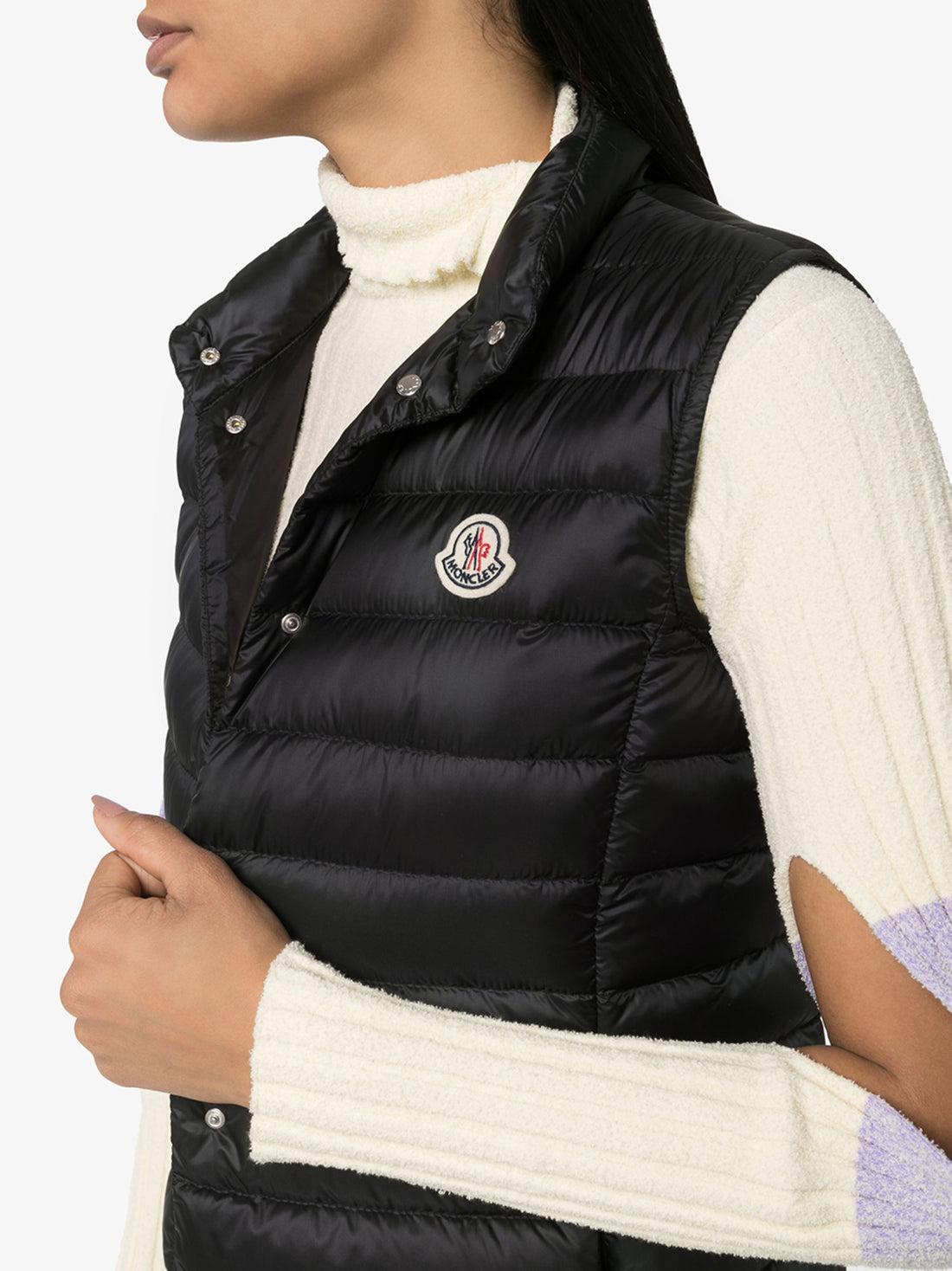 MONCLER WOMEN Liane Logo Patch Down Gilet Black