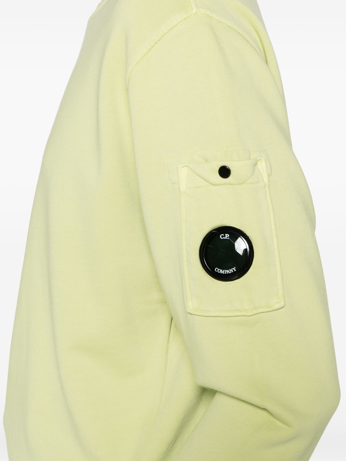 C.P. COMPANY Cotton Lens Detail Sweatshirt Pear Green - MAISONDEFASHION.COM
