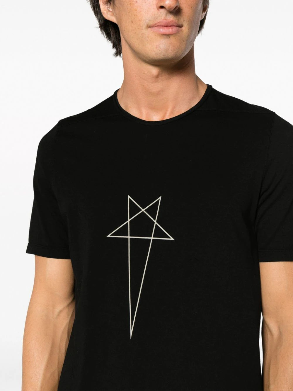 RICK OWENS DRKSHDW Star-Logo Crew-Neck Knit Level T-shirt RICK OWENS DRKSHDW Star-Logo Crew-Neck Knit Level T-shirt