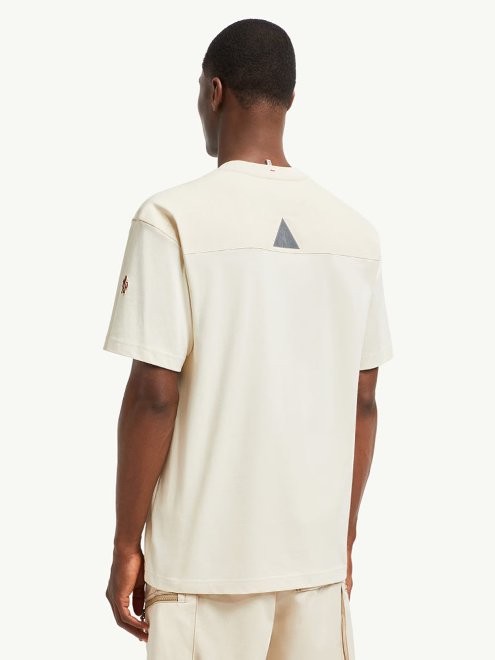 MONCLER GRENOBLE Pocket Cotton T-Shirt Cream