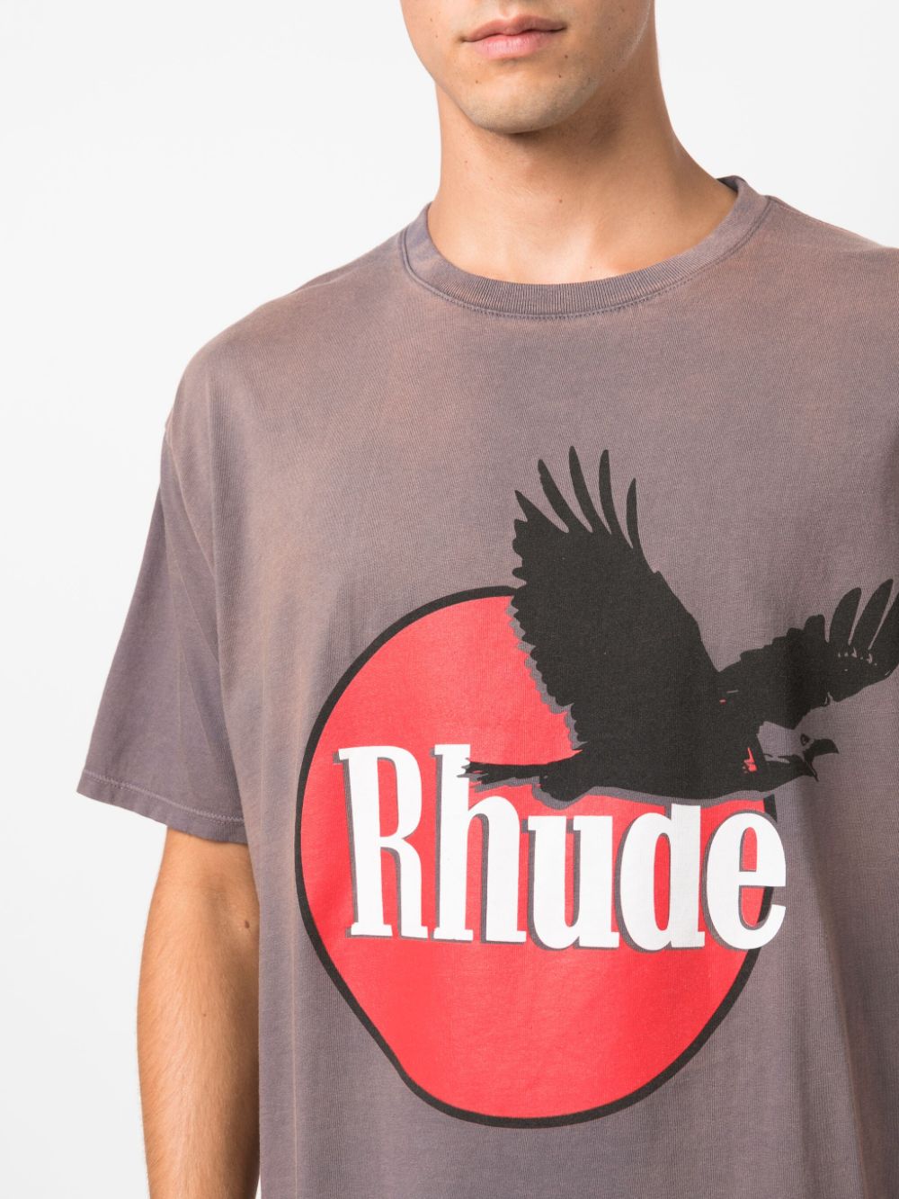 RHUDE MEN Eagle Logo T-Shirt Vintage Grey - MAISONDEFASHION.COM