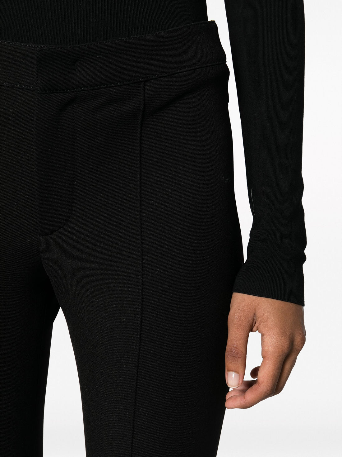 MONCLER GRENOBLE WOMEN Stretch Twill Trousers Black - MAISONDEFASHION.COM