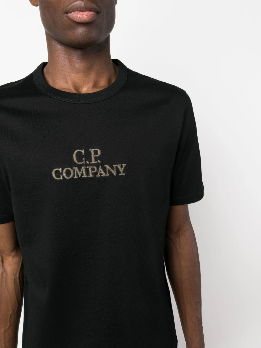 C.P COMPANY MEN Twisted Logo T-Shirt Black - MAISONDEFASHION.COM
