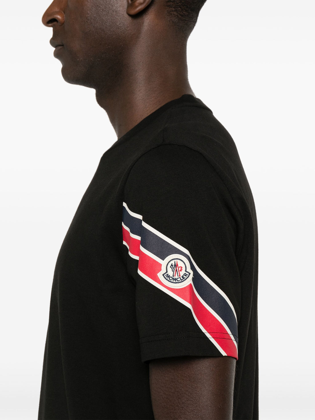 MONCLER Tricolour Cotton T-Shirt Black