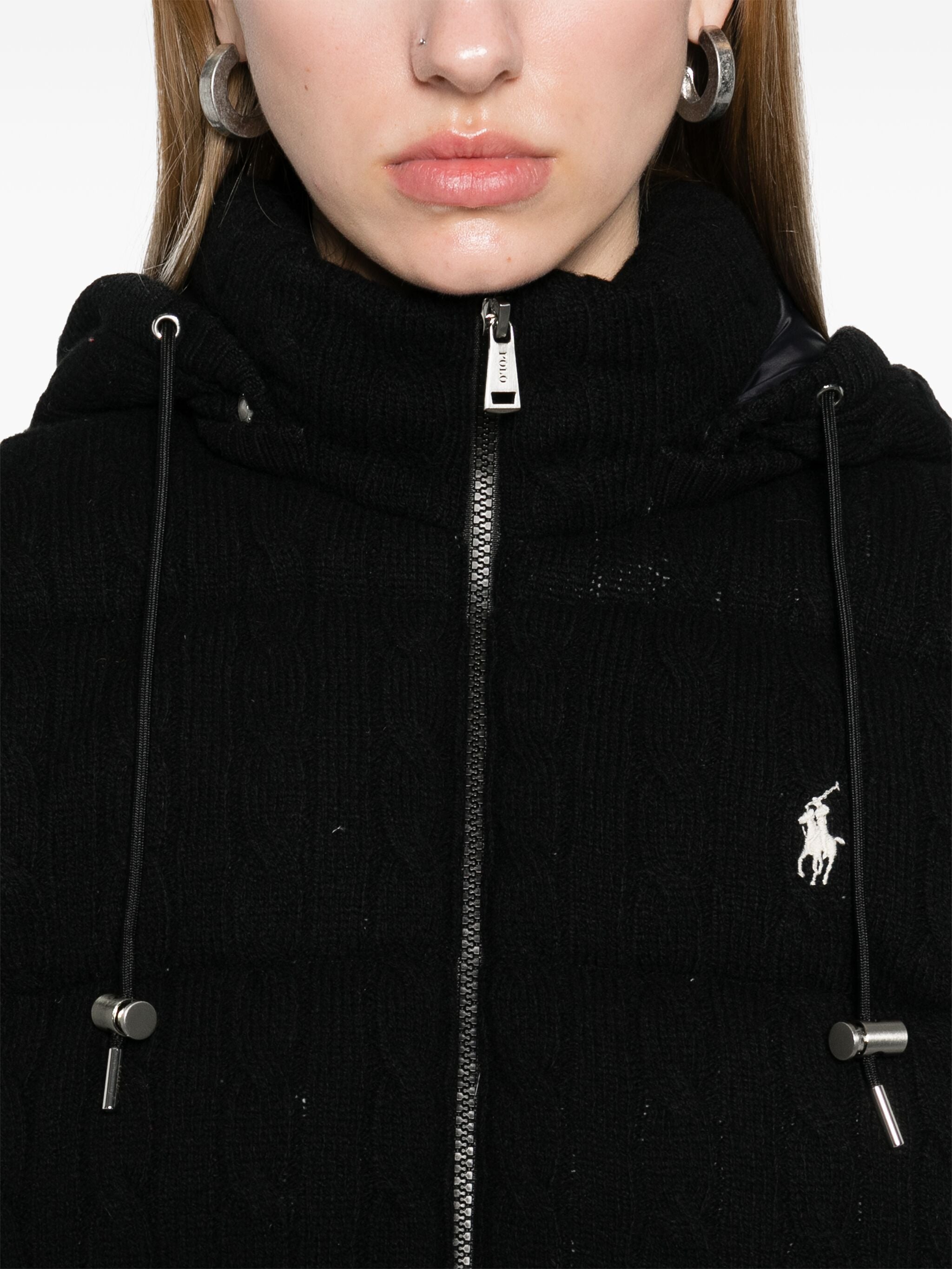 ダウンジャケット・コート RALPH LAUREN WOMEN Pony Embroidered Insulated Jacket Black Polo Ralph Lauren Polo Pony-embroidered Puffer Jacket