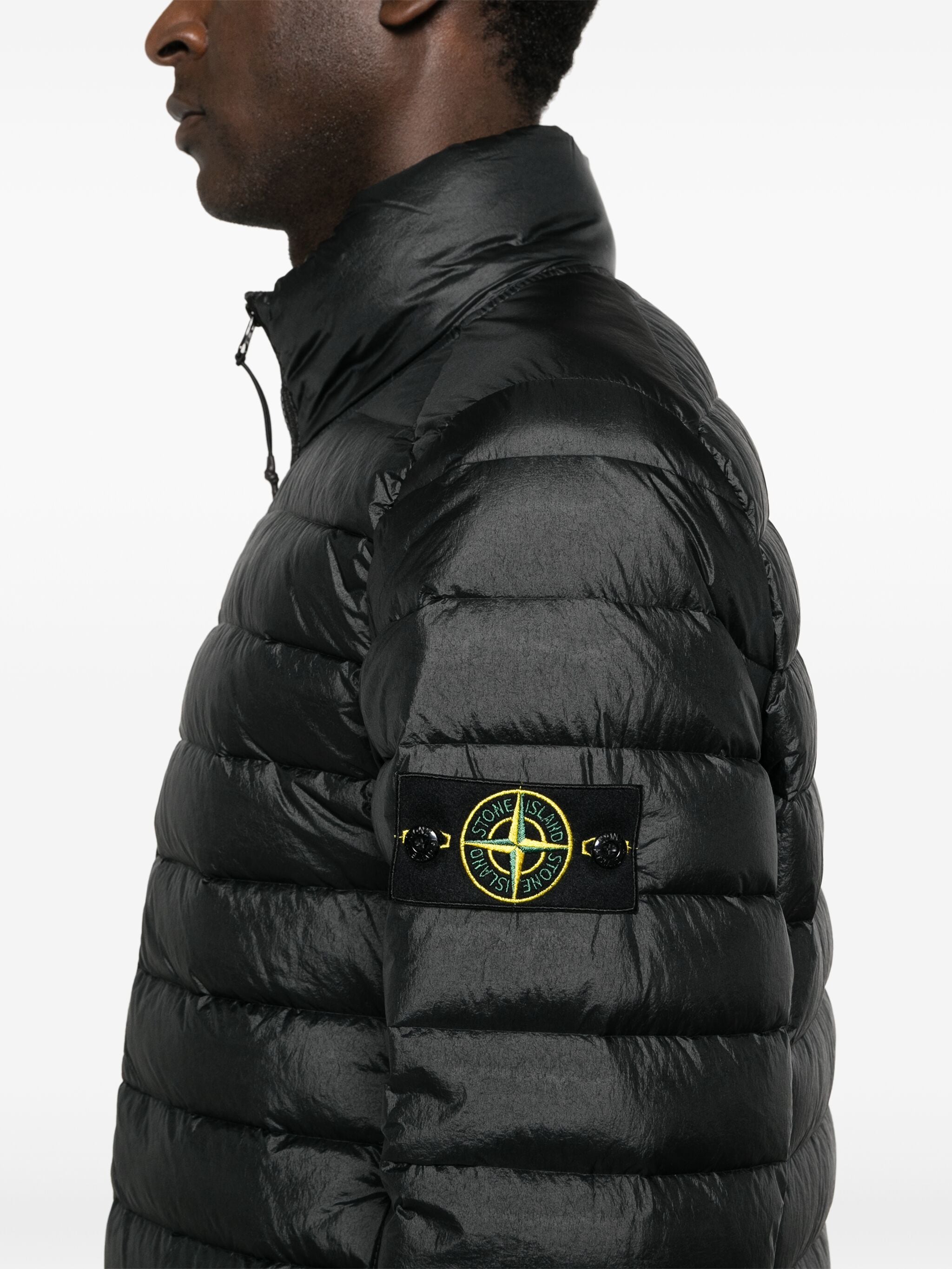 Stone island jacket black mens on sale