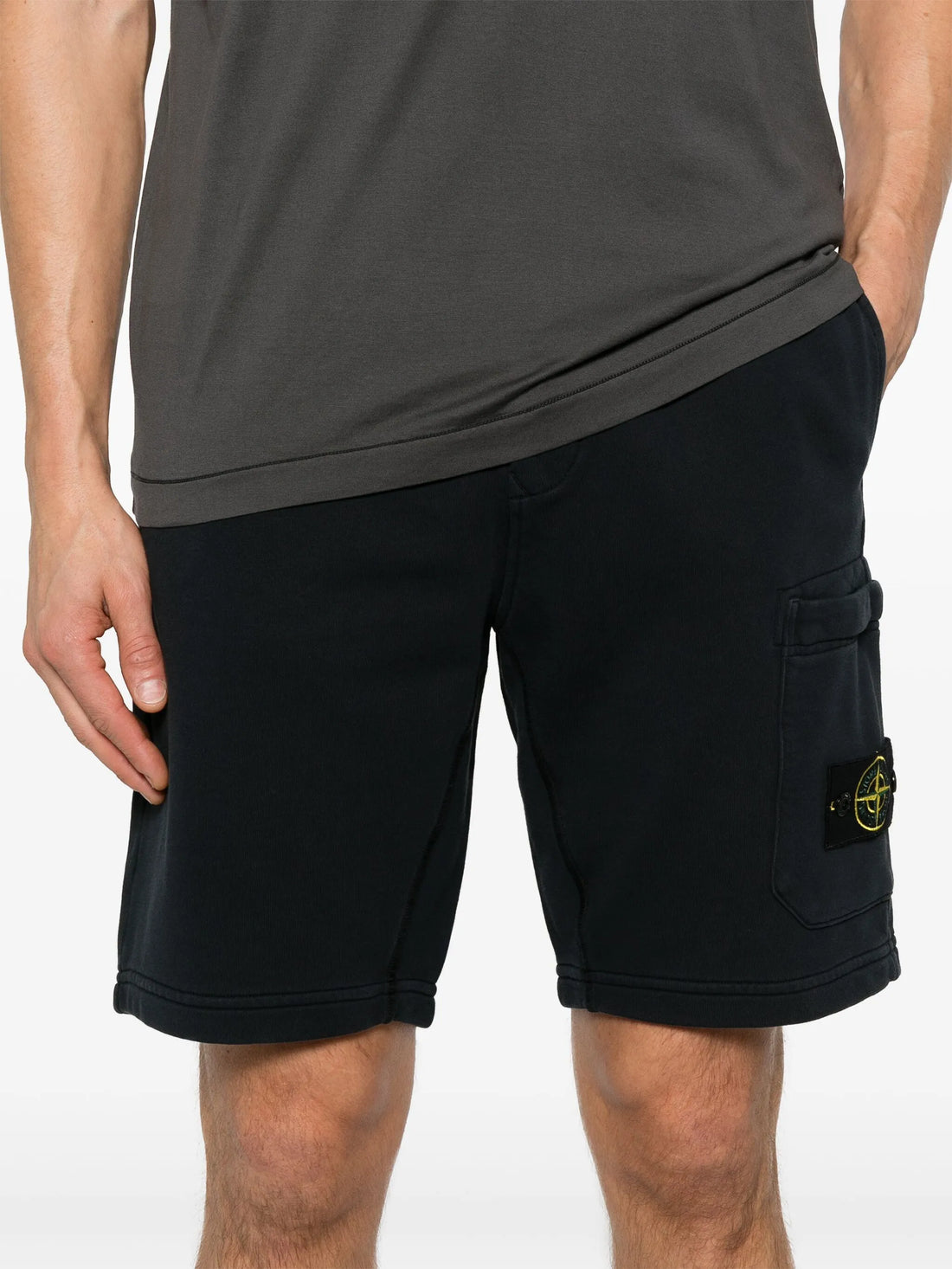 STONE ISLAND Compass Badge Cotton Shorts Navy - MAISONDEFASHION.COM