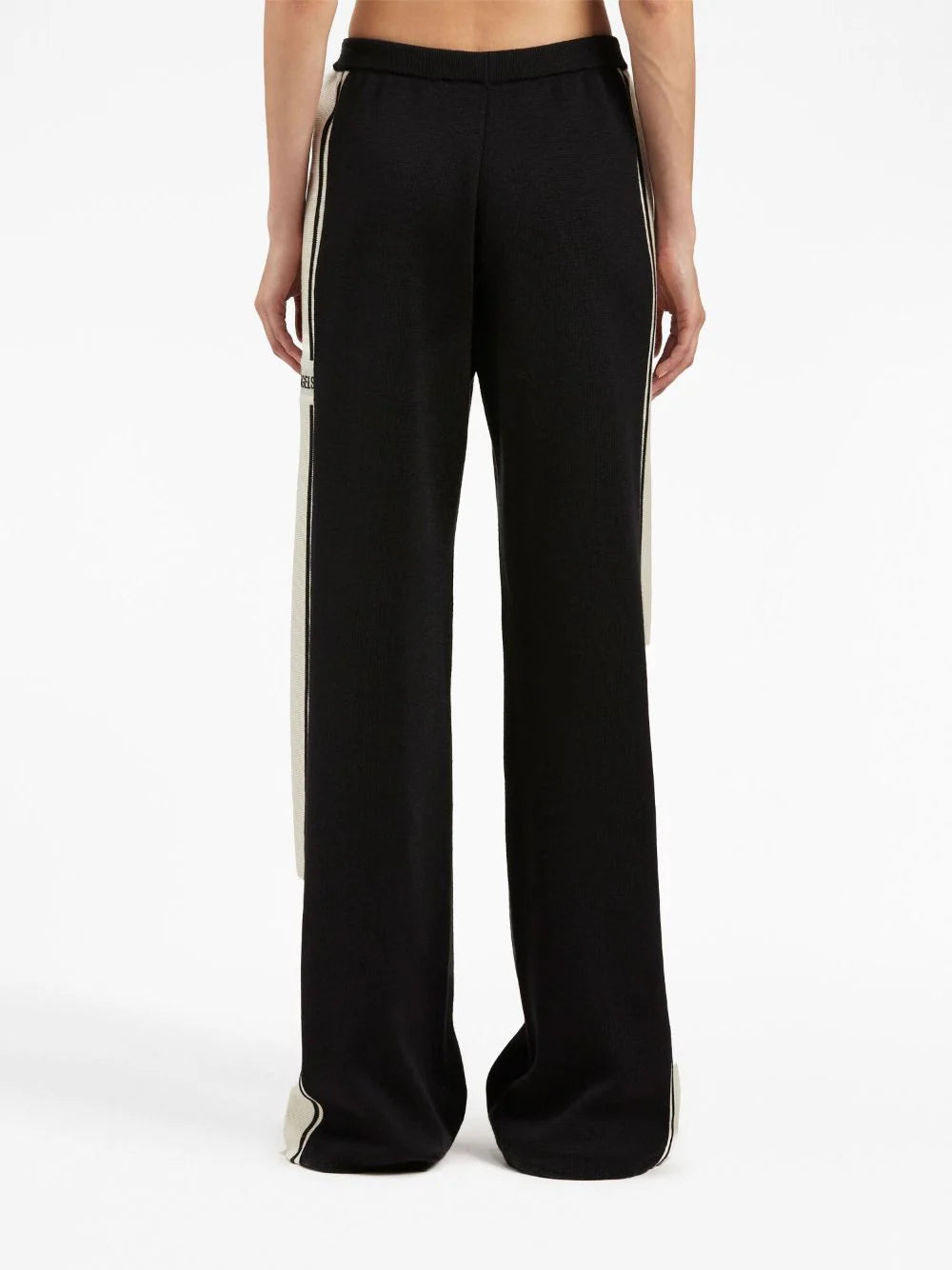 PALM ANGELS WOMEN Racing Knit Track Pants Black/Butter - MAISONDEFASHION.COM