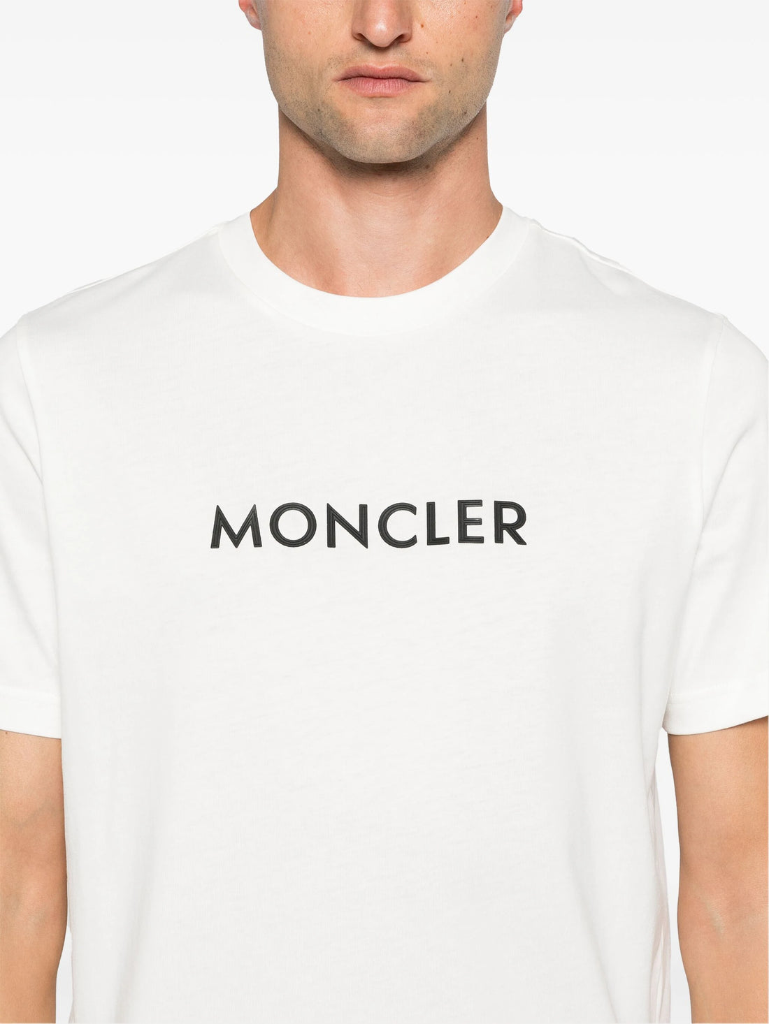 MONCLER Logo Print Cotton T-Shirt White