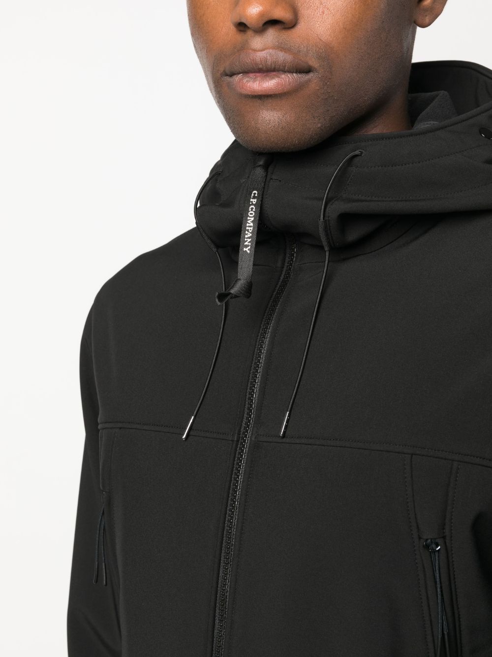 C.P. COMPANY MEN Goggles-Detail Zip-Up Hooded Jacket Black - MAISONDEFASHION.COM