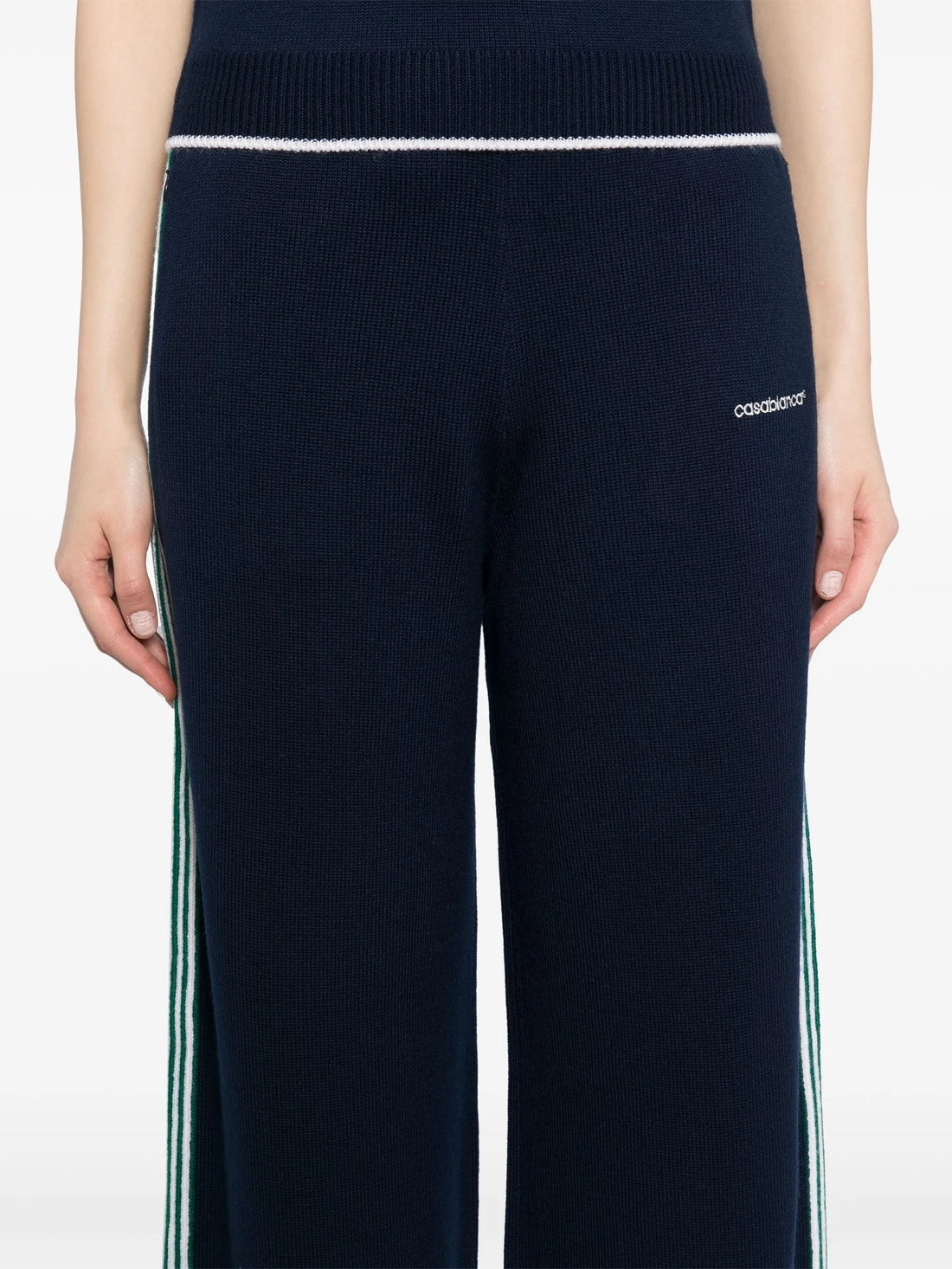 CASABLANCA WOMEN Logo Embroidered Tennis Trousers Navy/Green